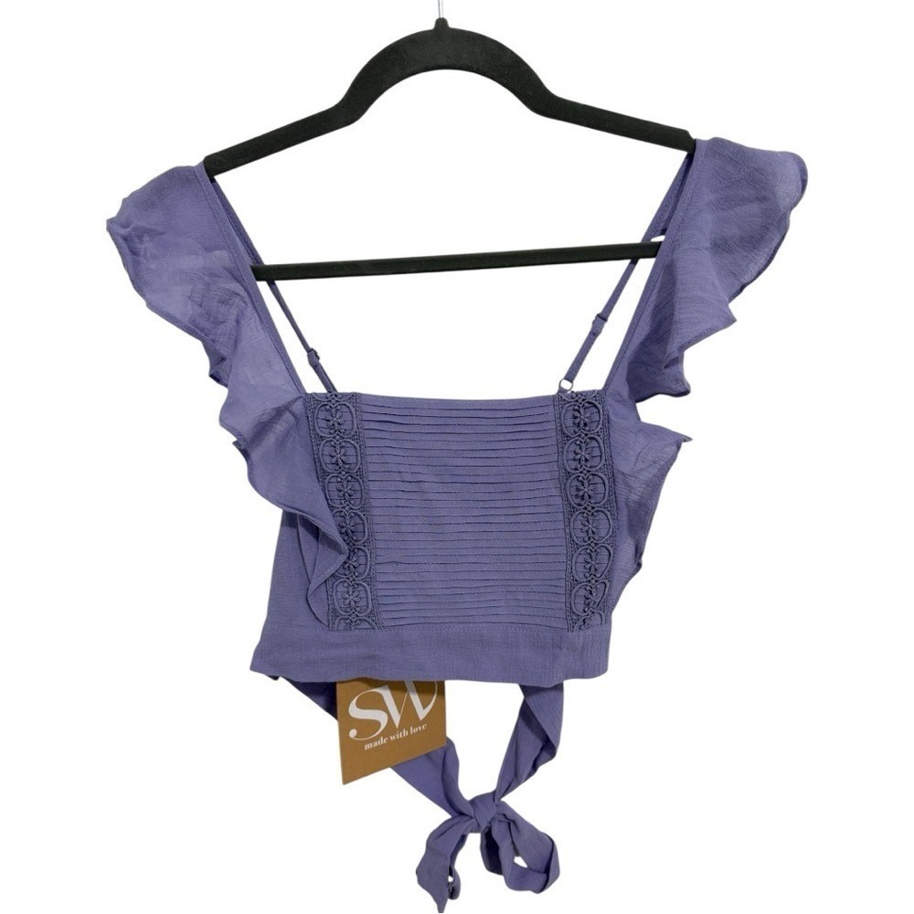 Seven Wonders Isabelle Lilac Ruffle Crop Top Size M NWT